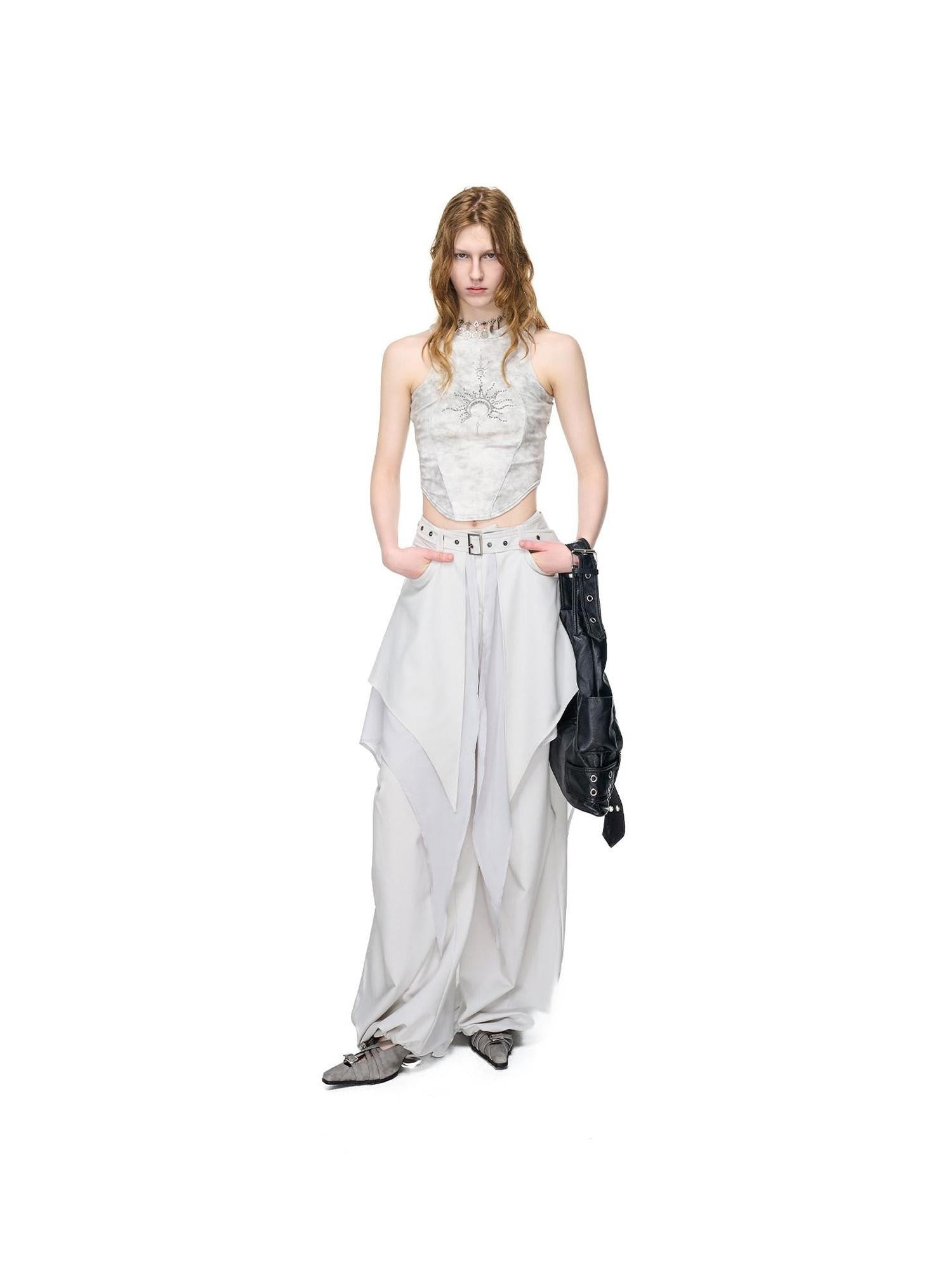 NORTH NODE Asymmetric Ruffle Splice Deconstructed Women&