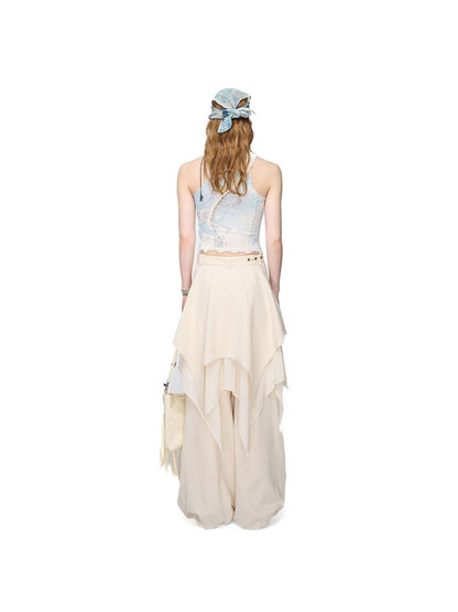 NORTH NODE Asymmetric Ruffle Splice Deconstructed Women&