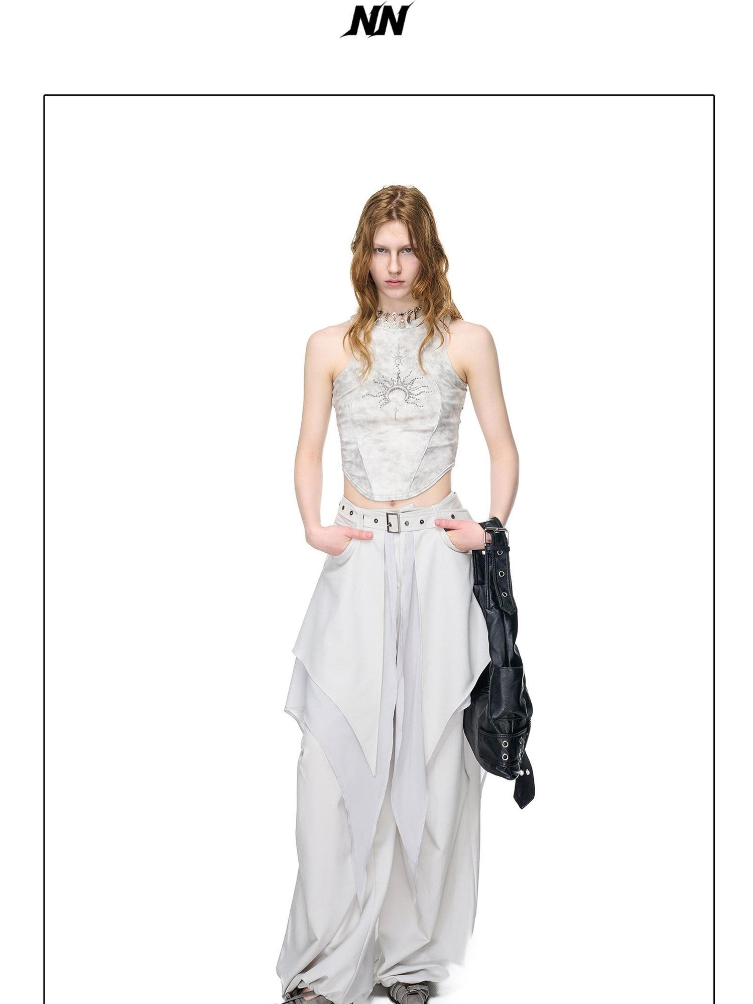NORTH NODE Asymmetric Ruffle Splice Deconstructed Women&