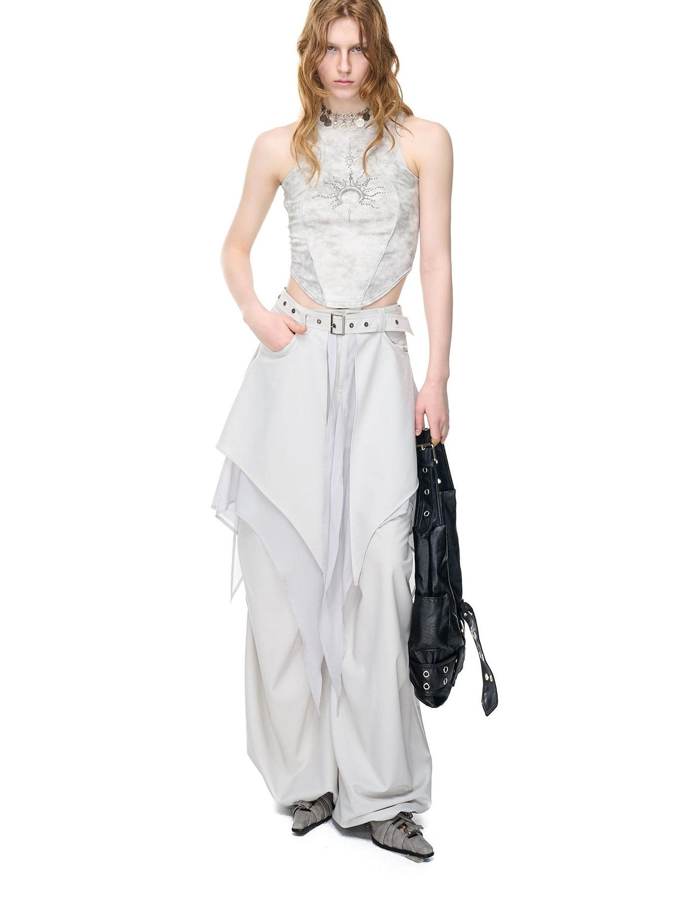 NORTH NODE Asymmetric Ruffle Splice Deconstructed Women&