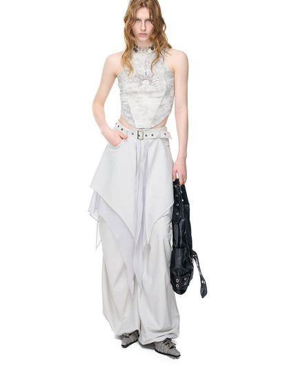 NORTH NODE Asymmetric Ruffle Splice Deconstructed Women&