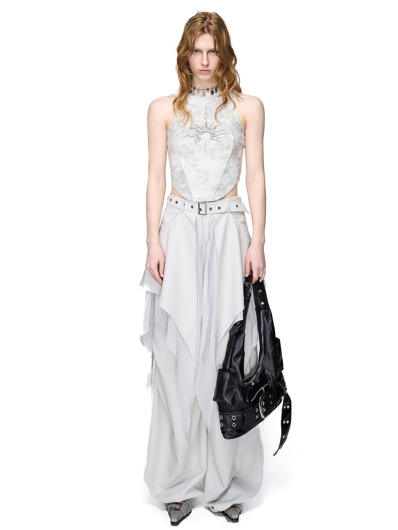 NORTH NODE Asymmetric Ruffle Splice Deconstructed Women&