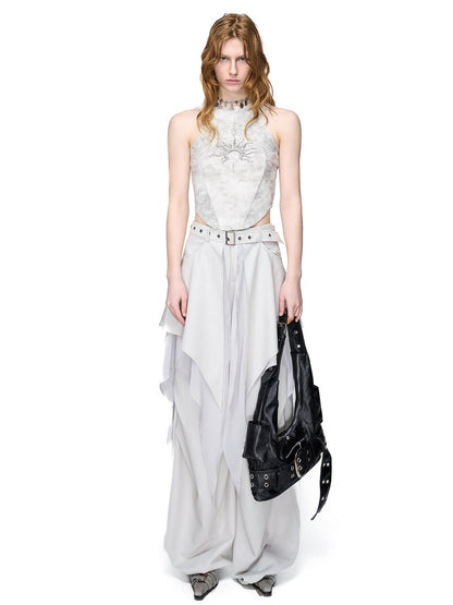 NORTH NODE Asymmetric Ruffle Splice Deconstructed Women&