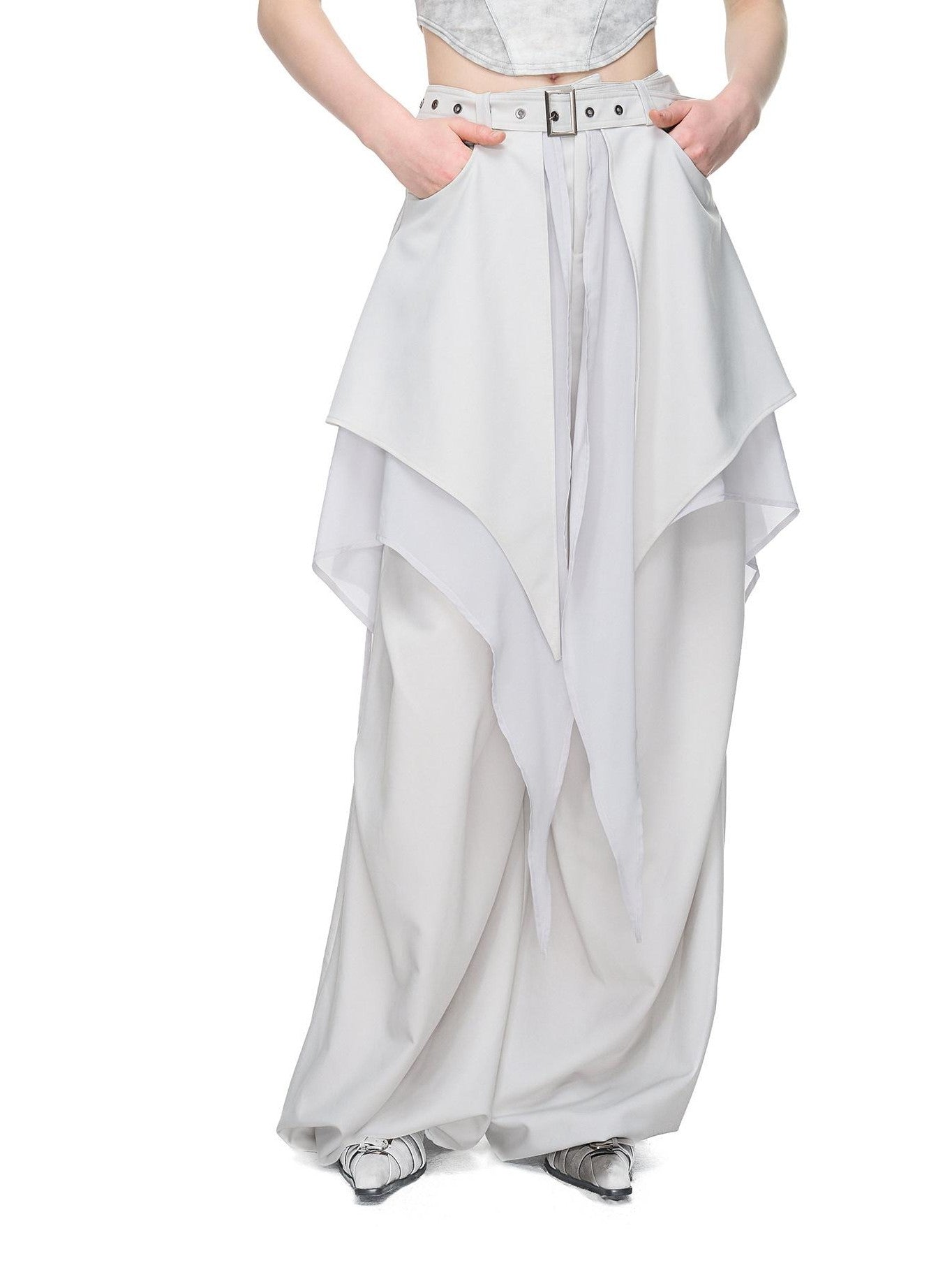 NORTH NODE Asymmetric Ruffle Splice Deconstructed Women&