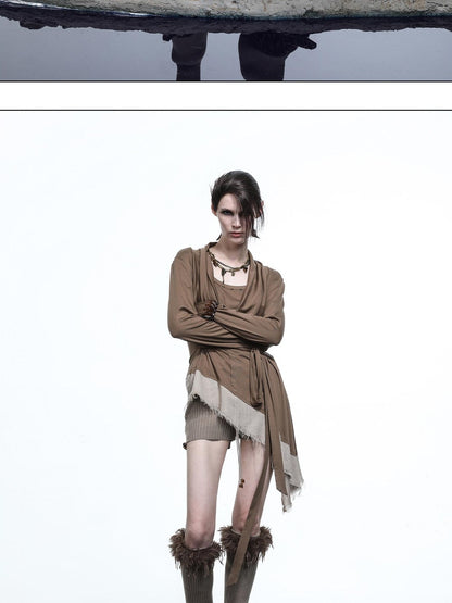 NORTH NODE Asymmetrical Diagonal Splice Stretch Knit Women&