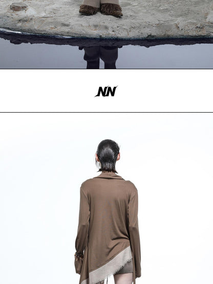 NORTH NODE Asymmetrical Diagonal Splice Stretch Knit Women&