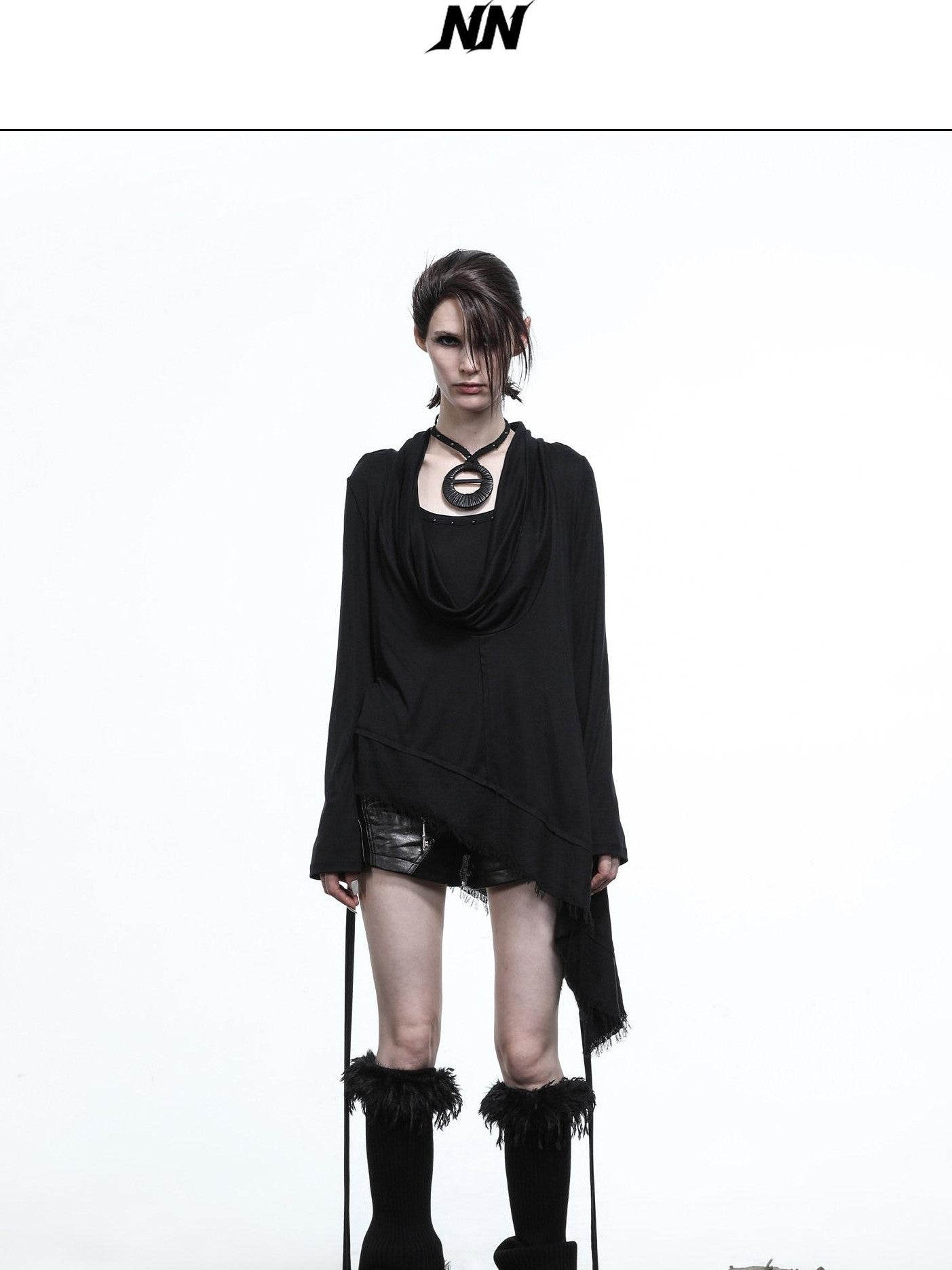 NORTH NODE Asymmetrical Diagonal Splice Stretch Knit Women&