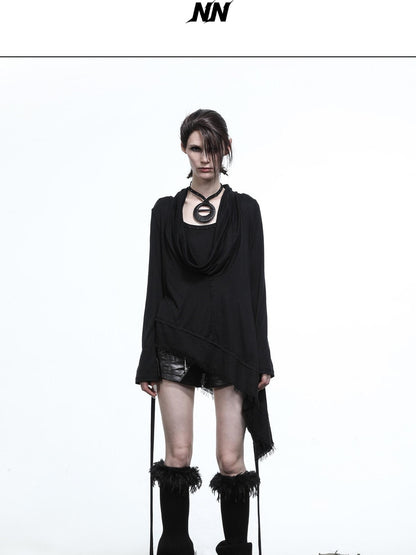 NORTH NODE Asymmetrical Diagonal Splice Stretch Knit Women&