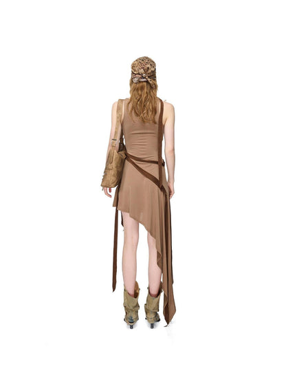 NORTH NODE Asymmetrical Draped Tie Women&