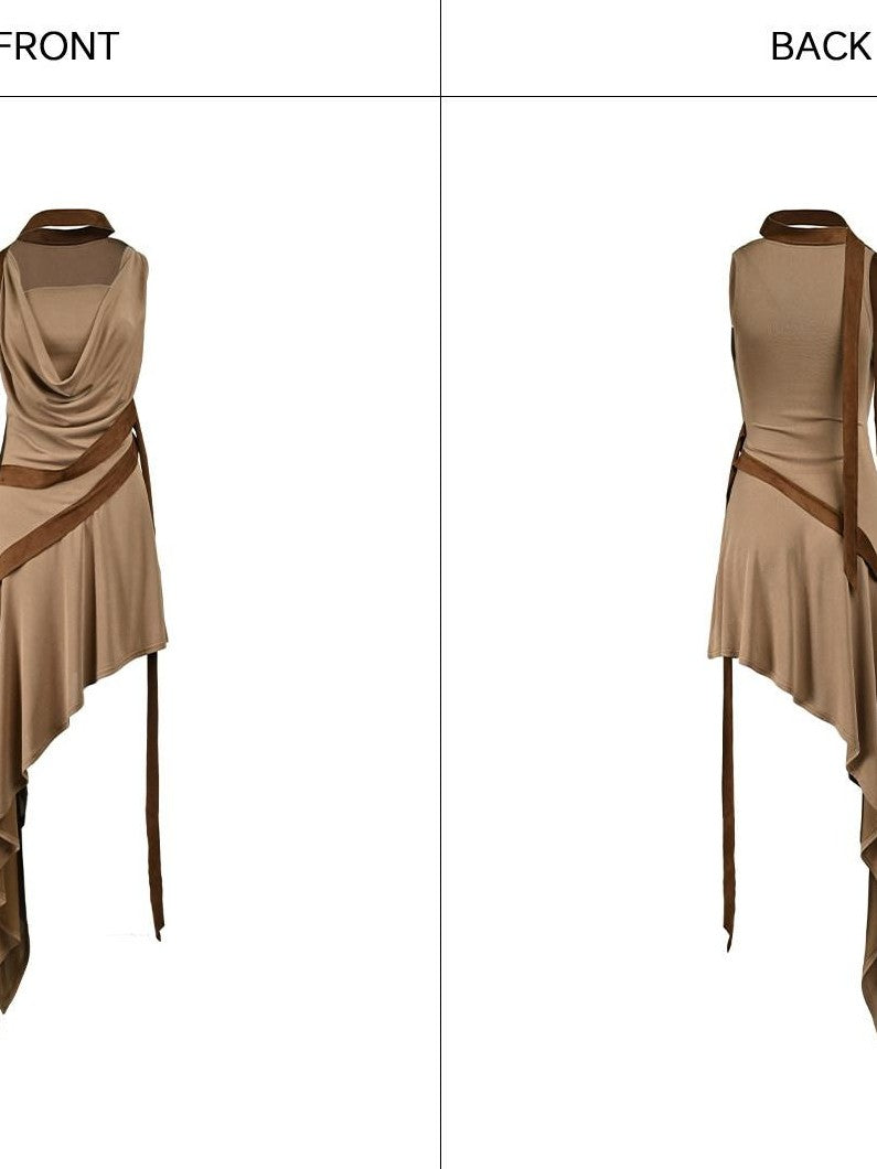 NORTH NODE Asymmetrical Draped Tie Women&
