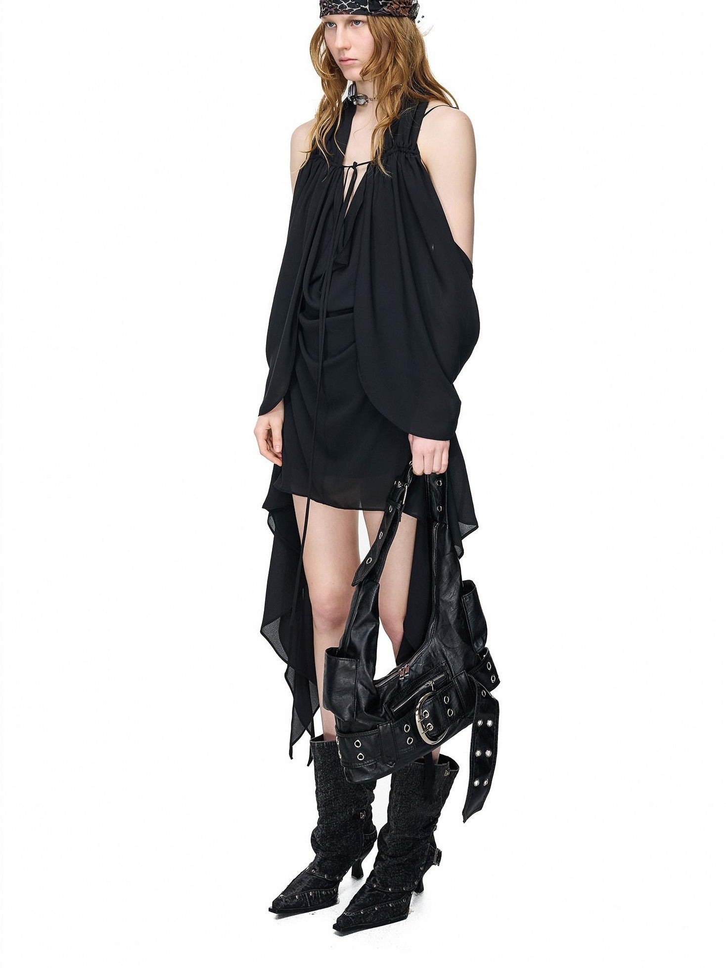 NORTH NODE Asymmetrical Off Shoulder Ruffle Women&