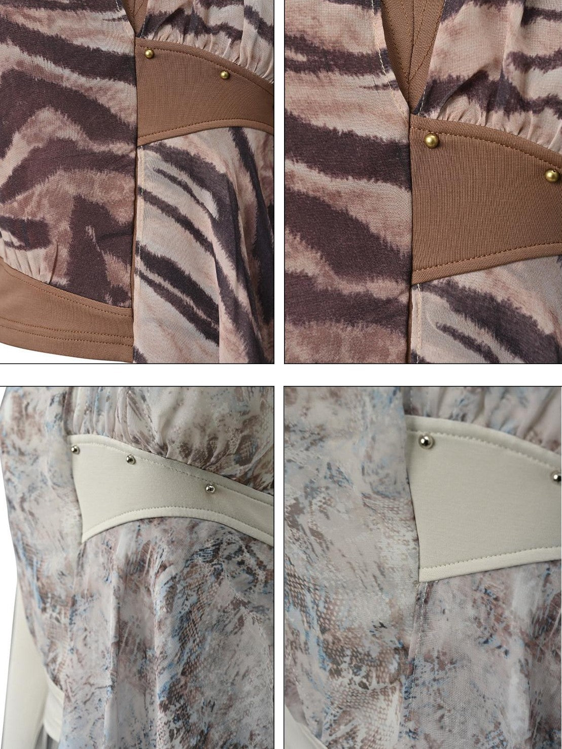 NORTH NODE Asymmetrical Patchwork V-neck Women&