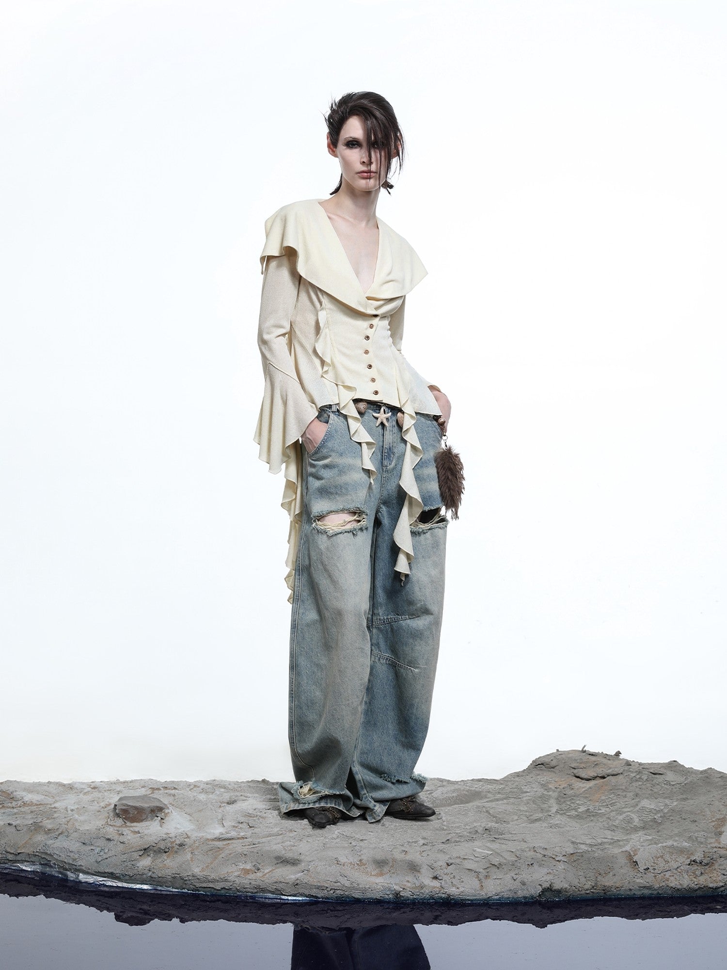 NORTH NODE Asymmetrical Ruffle Multiway Wear Women&