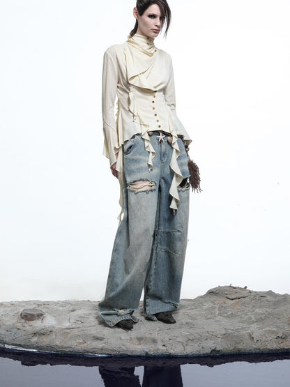 NORTH NODE Asymmetrical Ruffle Multiway Wear Women&