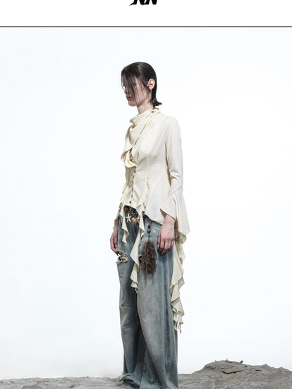 NORTH NODE Asymmetrical Ruffle Multiway Wear Women&