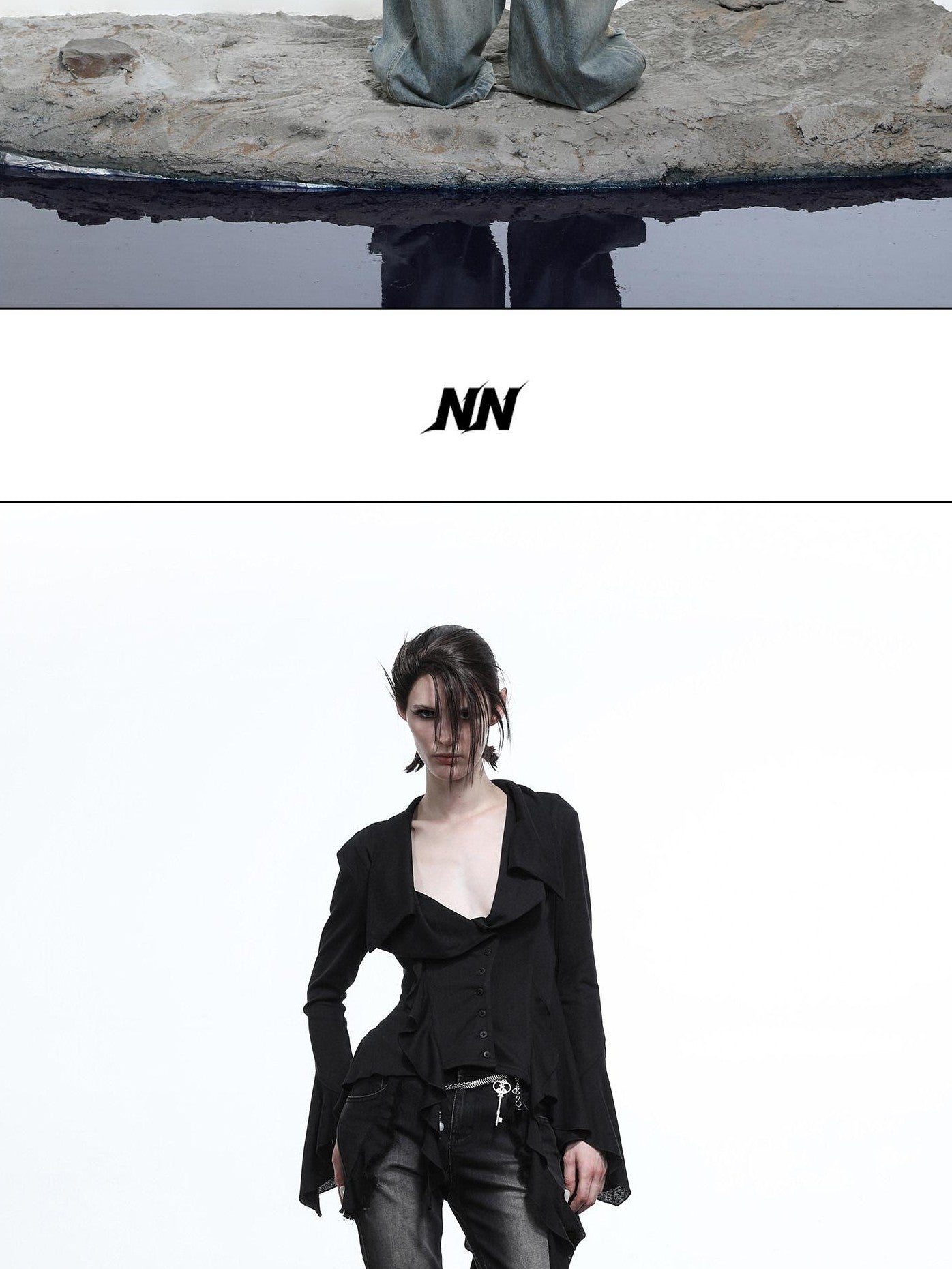 NORTH NODE Asymmetrical Ruffle Multiway Wear Women&
