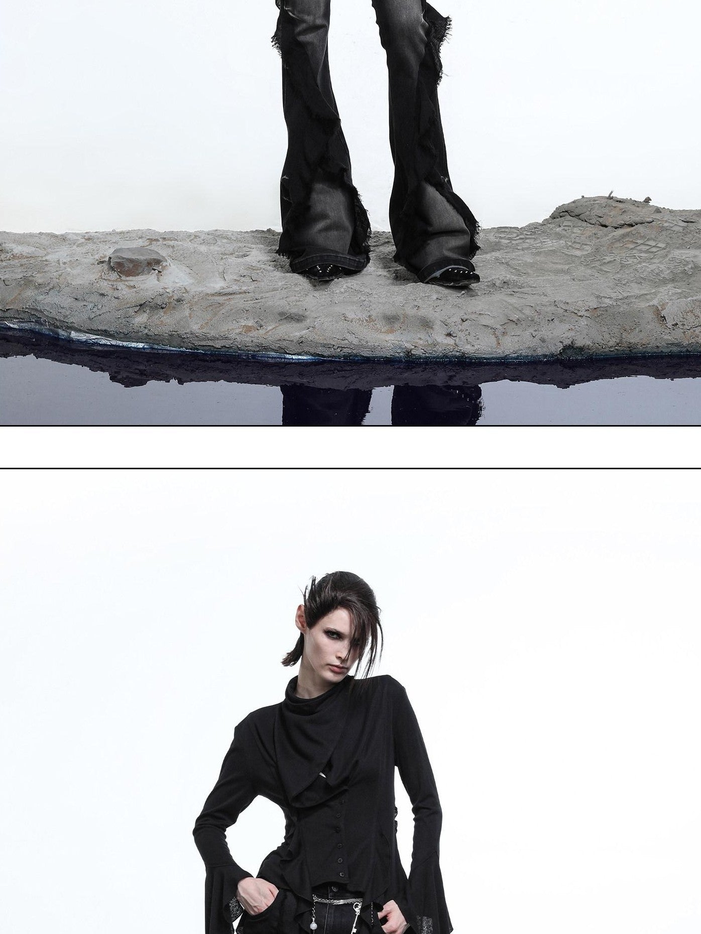 NORTH NODE Asymmetrical Ruffle Multiway Wear Women&