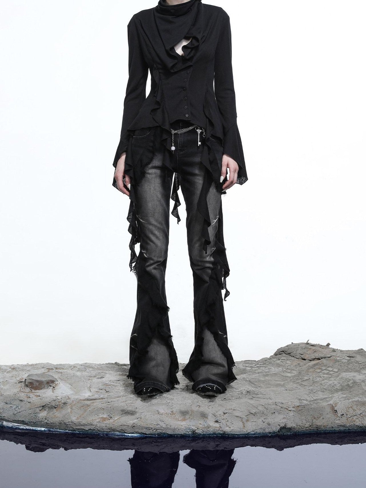 NORTH NODE Asymmetrical Ruffle Multiway Wear Women&