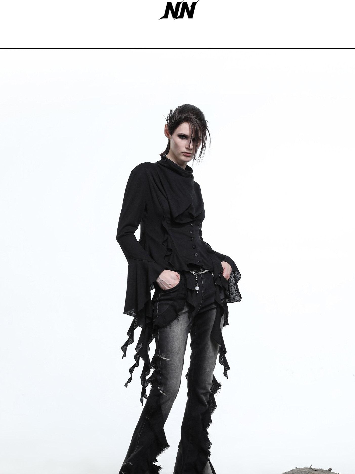 NORTH NODE Asymmetrical Ruffle Multiway Wear Women&