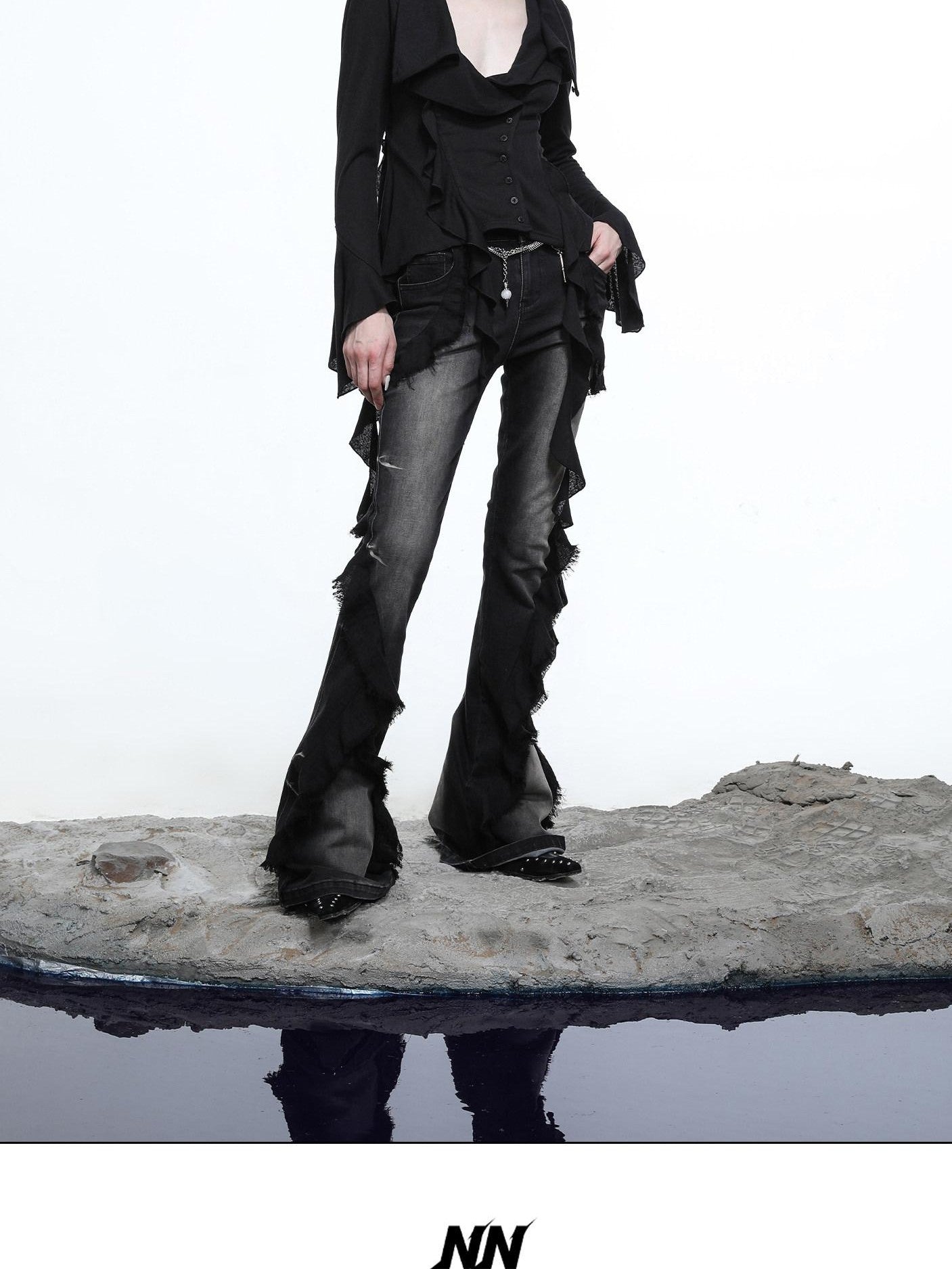 NORTH NODE Asymmetrical Ruffle Multiway Wear Women&