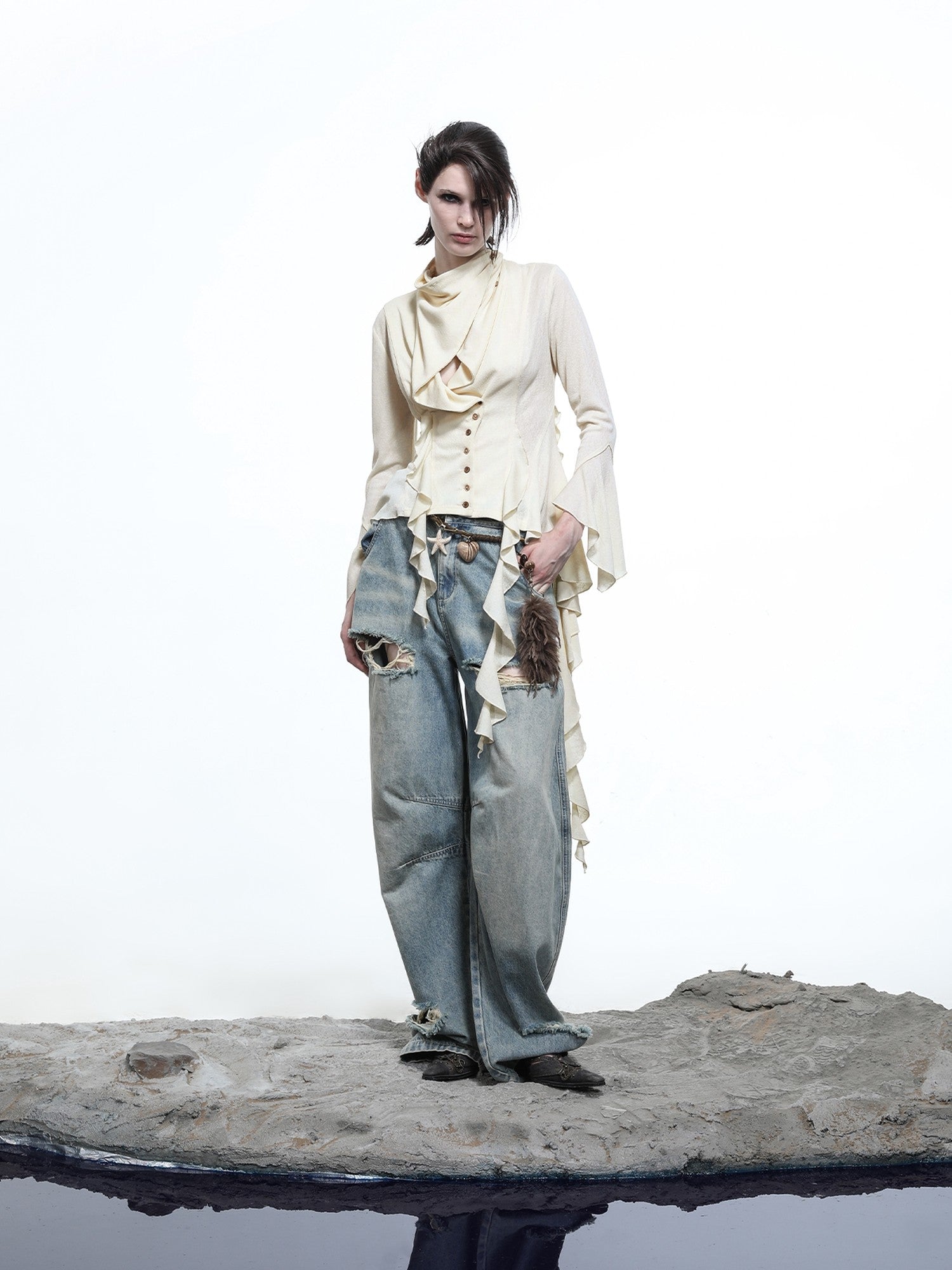 NORTH NODE Asymmetrical Ruffle Multiway Wear Women&