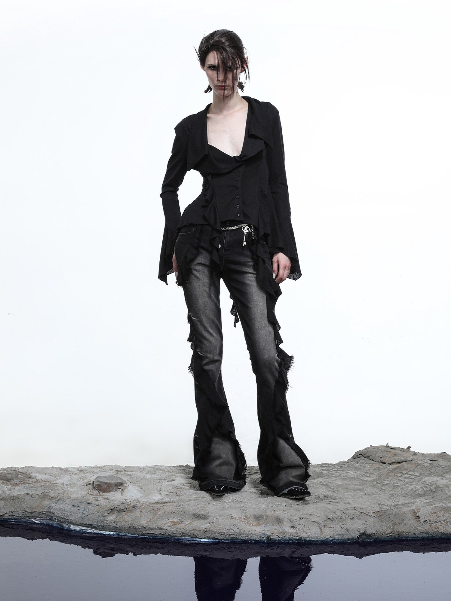 NORTH NODE Asymmetrical Ruffle Multiway Wear Women&