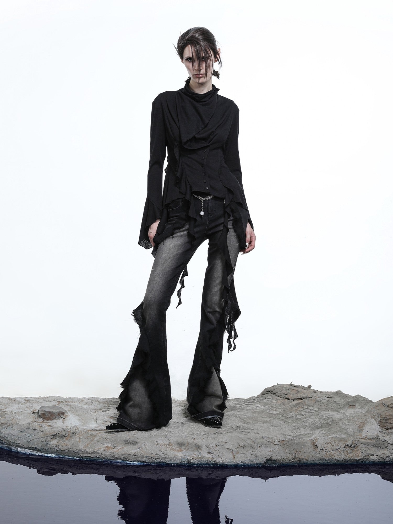 NORTH NODE Asymmetrical Ruffle Multiway Wear Women&