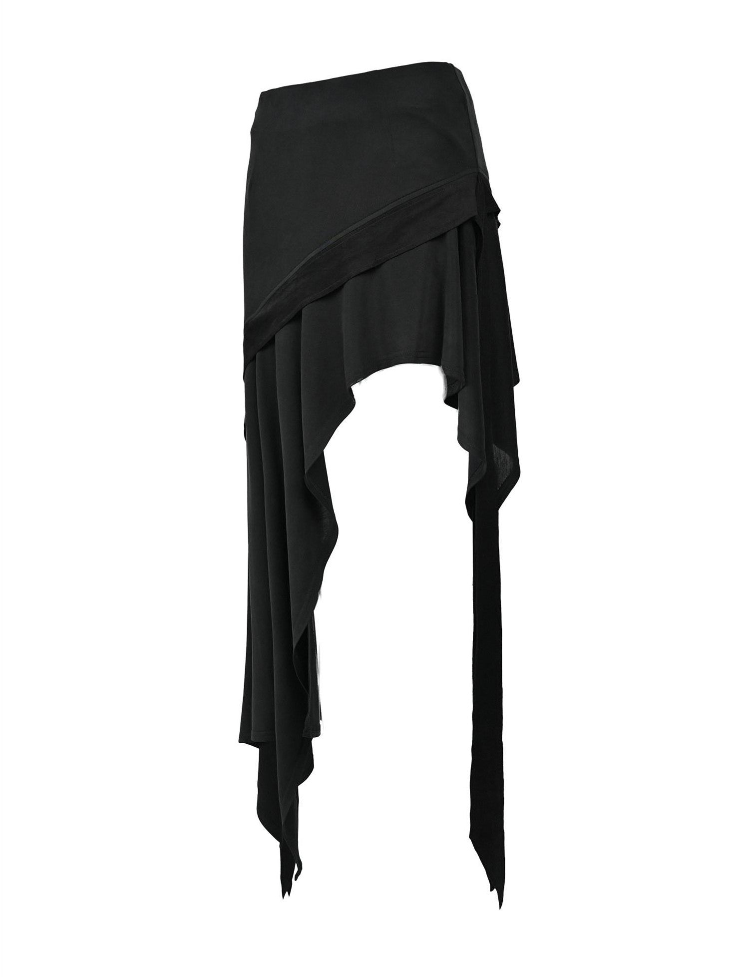 NORTH NODE Asymmetrical Ruffled Spliced Front Slit Women&