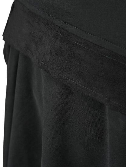 NORTH NODE Asymmetrical Ruffled Spliced Front Slit Women&