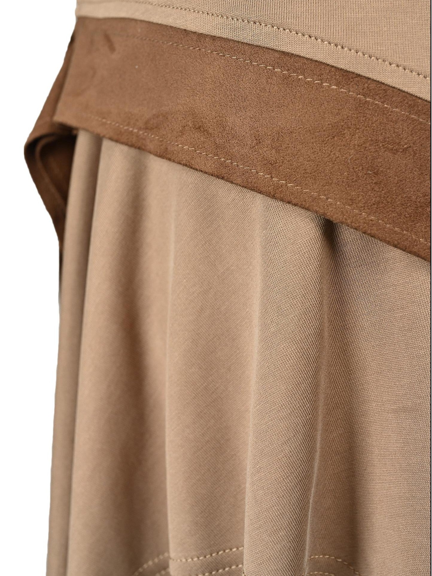 NORTH NODE Asymmetrical Ruffled Spliced Front Slit Women&