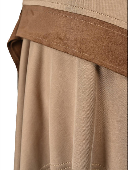 NORTH NODE Asymmetrical Ruffled Spliced Front Slit Women&
