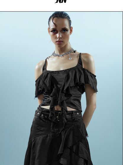 NORTH NODE Asymmetrical Spliced Patchwork Women&
