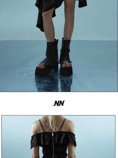 NORTH NODE Asymmetrical Spliced Patchwork Women&