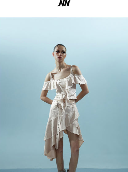 NORTH NODE Asymmetrical Spliced Patchwork Women&