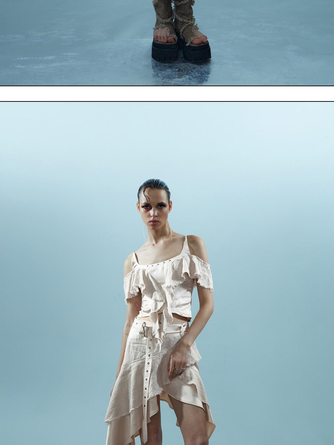 NORTH NODE Asymmetrical Spliced Patchwork Women&