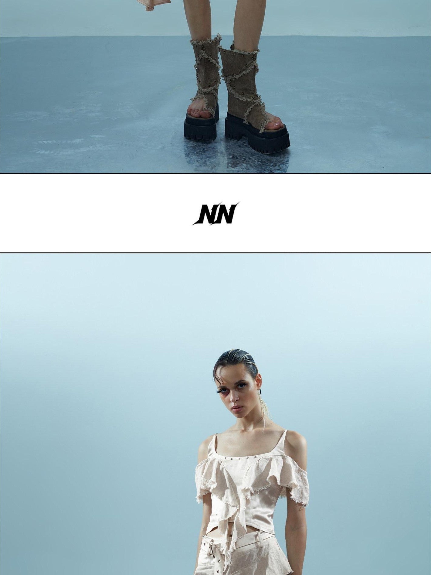 NORTH NODE Asymmetrical Spliced Patchwork Women&