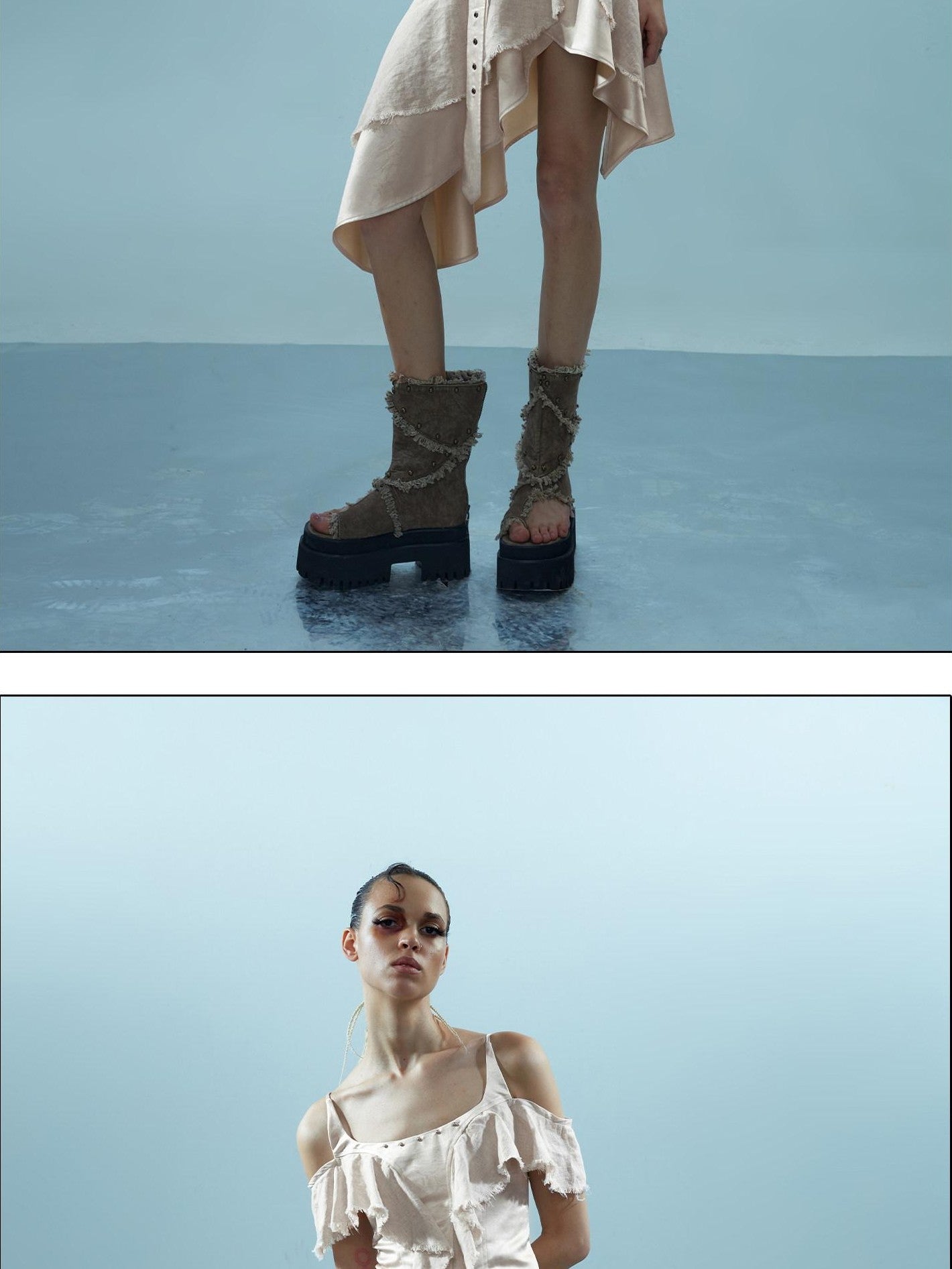 NORTH NODE Asymmetrical Spliced Patchwork Women&