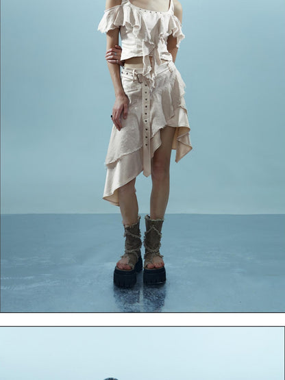 NORTH NODE Asymmetrical Spliced Patchwork Women&