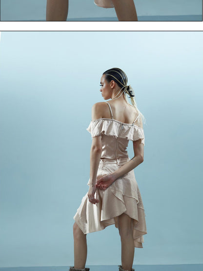 NORTH NODE Asymmetrical Spliced Patchwork Women&