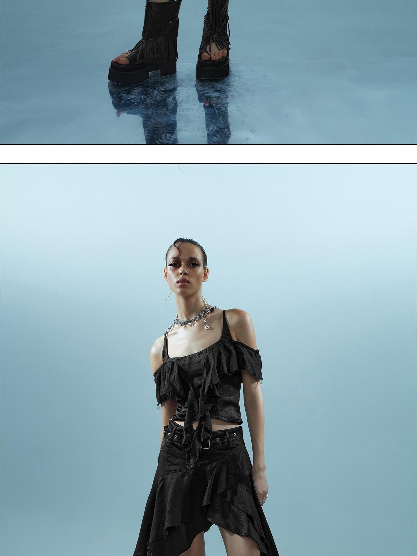 NORTH NODE Asymmetrical Spliced Patchwork Women&