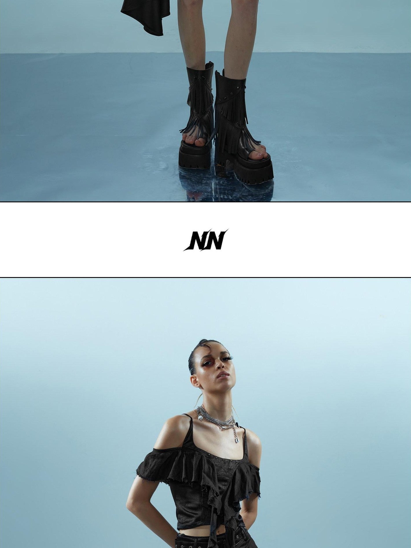 NORTH NODE Asymmetrical Spliced Patchwork Women&