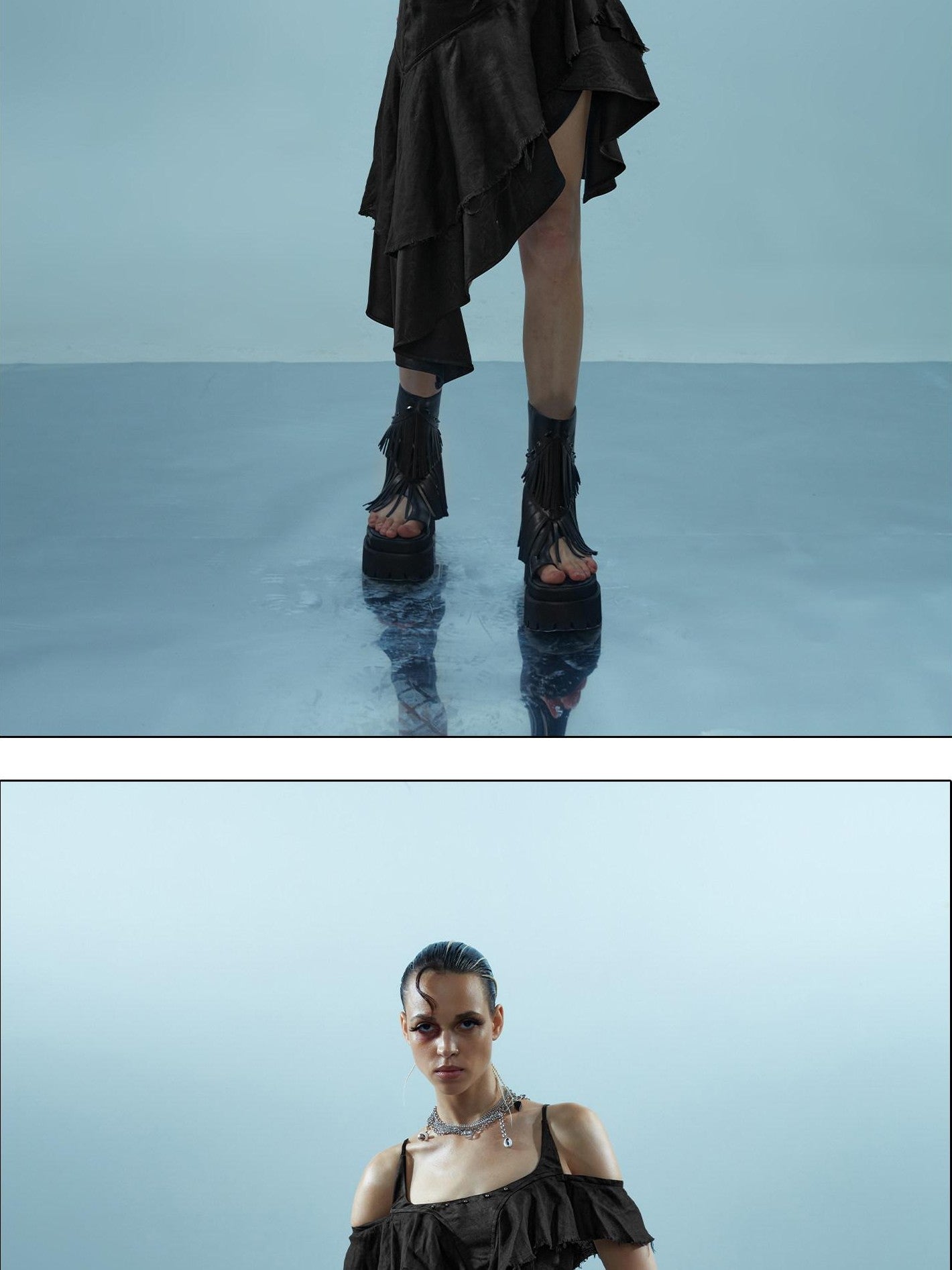 NORTH NODE Asymmetrical Spliced Patchwork Women&