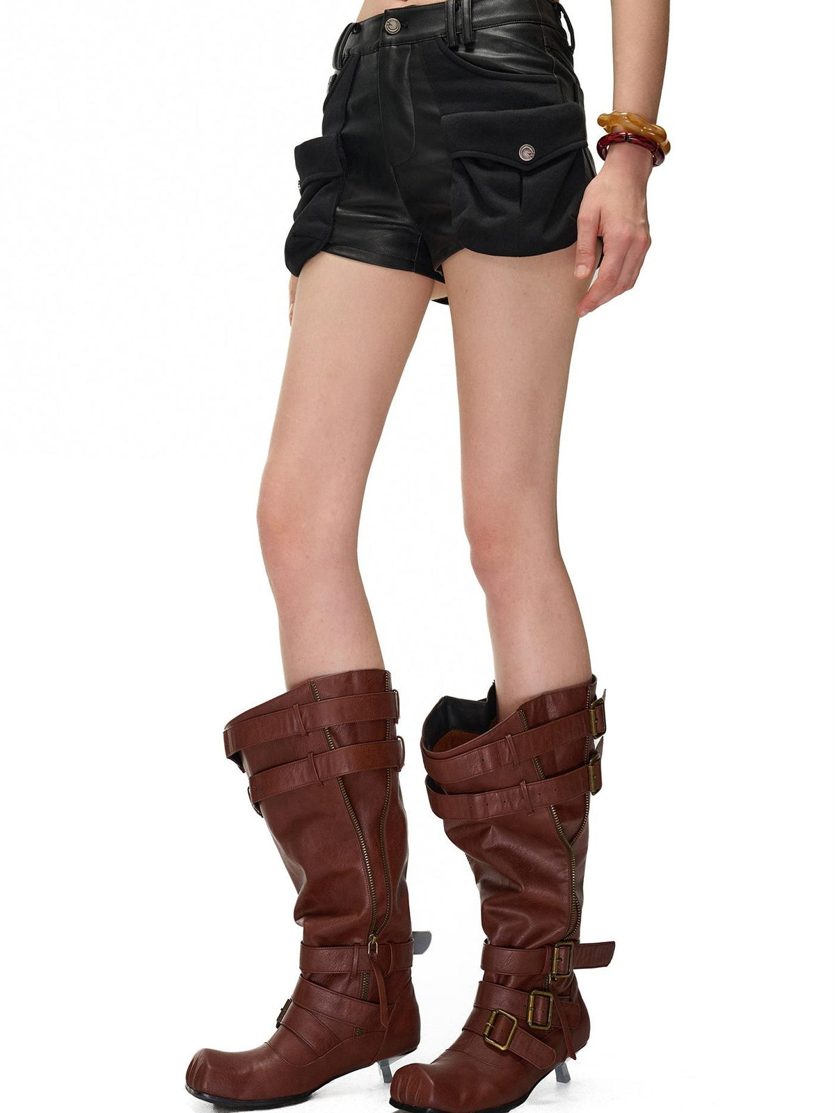 NORTH NODE Baggy Cargo Pocket Patchwork Women&