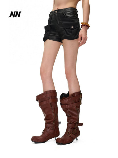 NORTH NODE Baggy Cargo Pocket Patchwork Women&