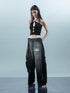 NORTH NODE Beaded Cutout Halter Neck Dropped Strap Women&