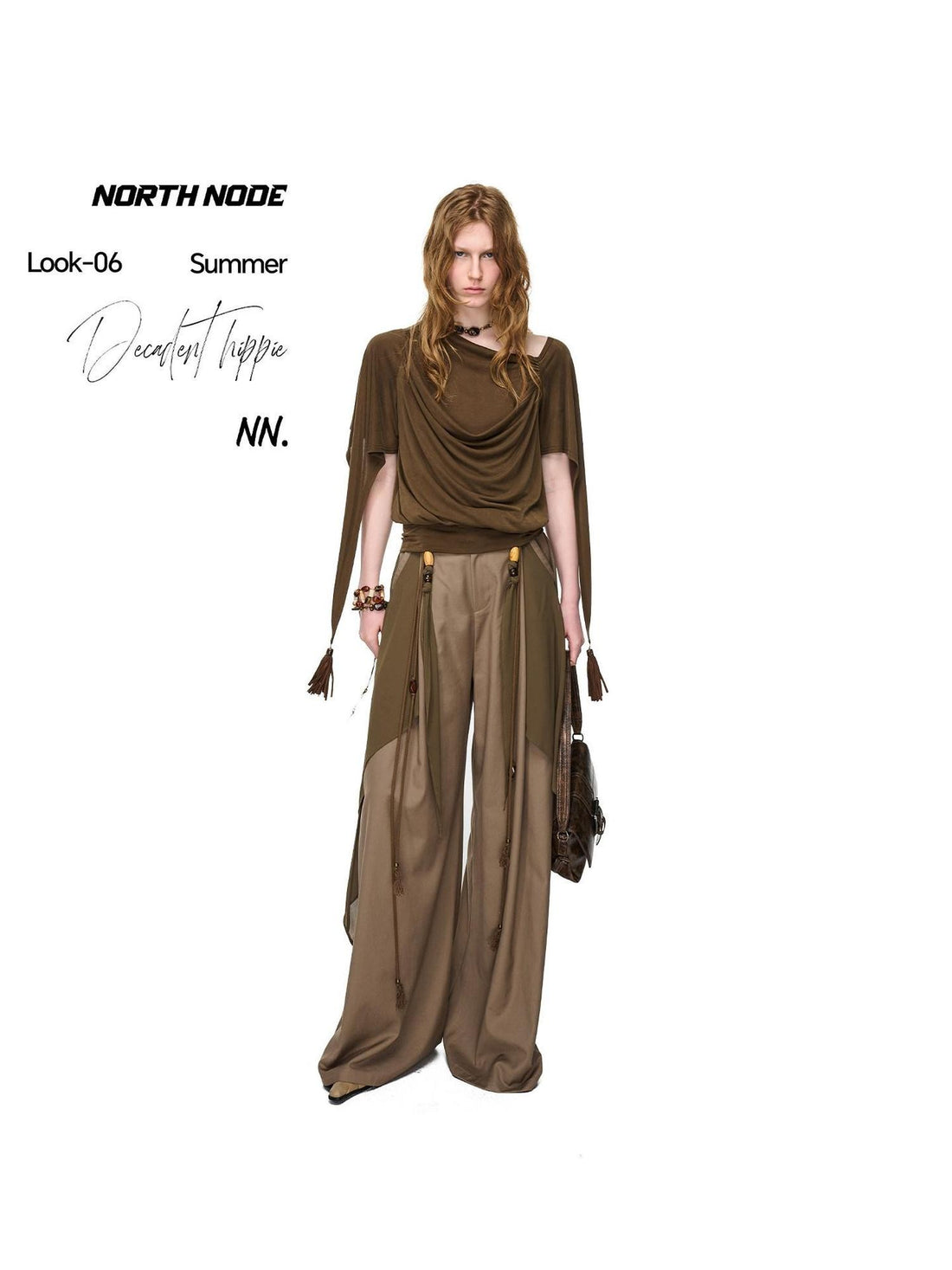 NORTH NODE Beaded Deconstructed Irregular Pleated Women&