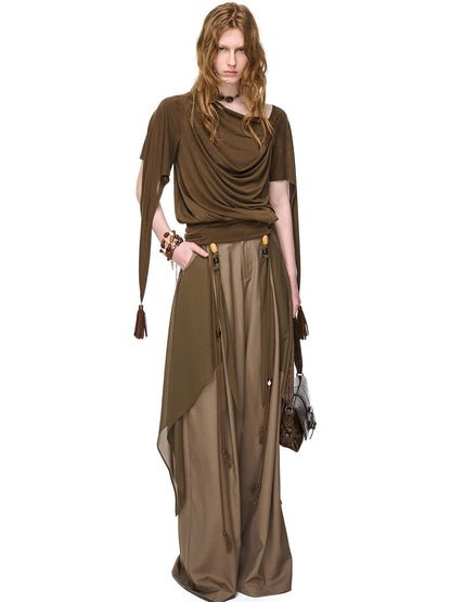NORTH NODE Beaded Deconstructed Irregular Pleated Women&