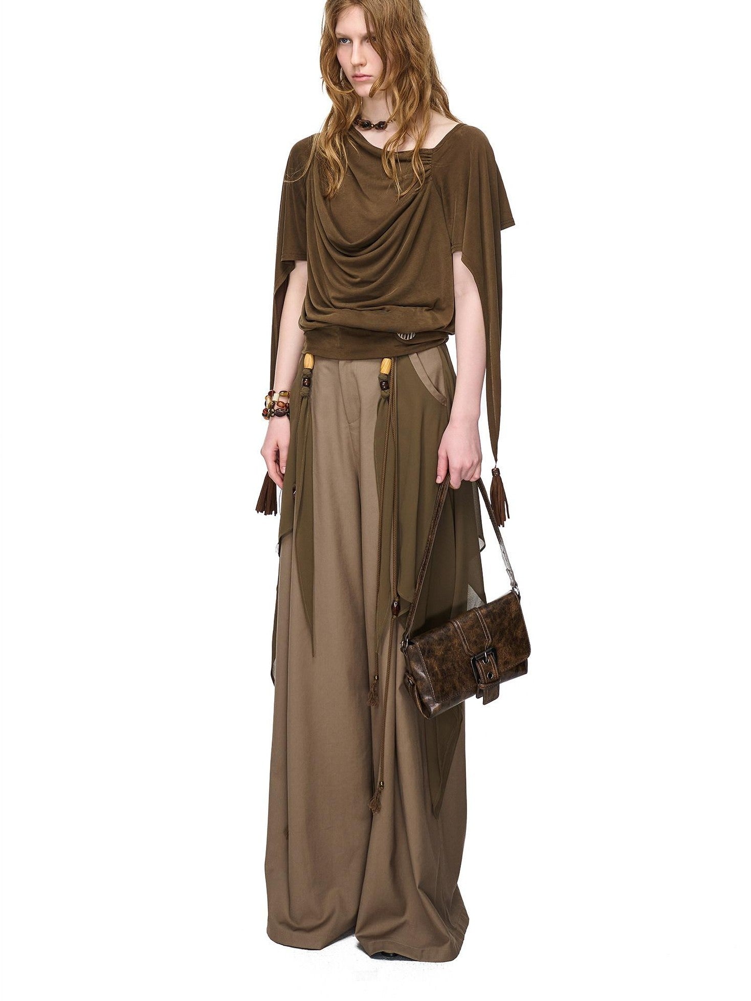 NORTH NODE Beaded Deconstructed Irregular Pleated Women&