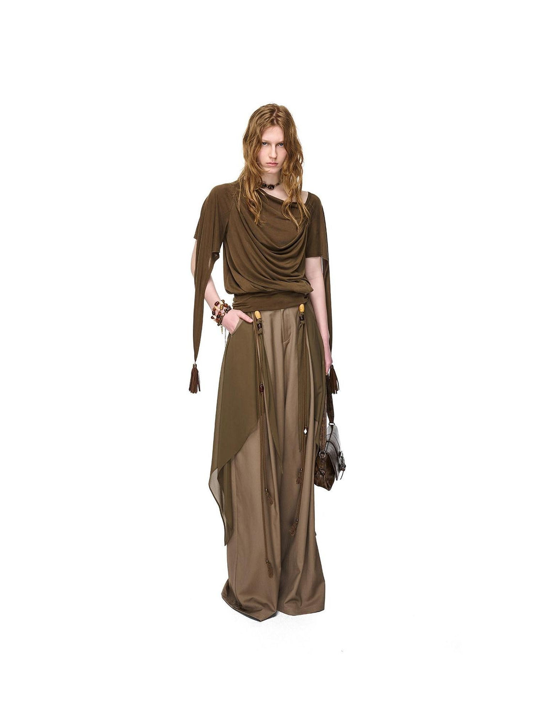 NORTH NODE Beaded Deconstructed Irregular Pleated Women&