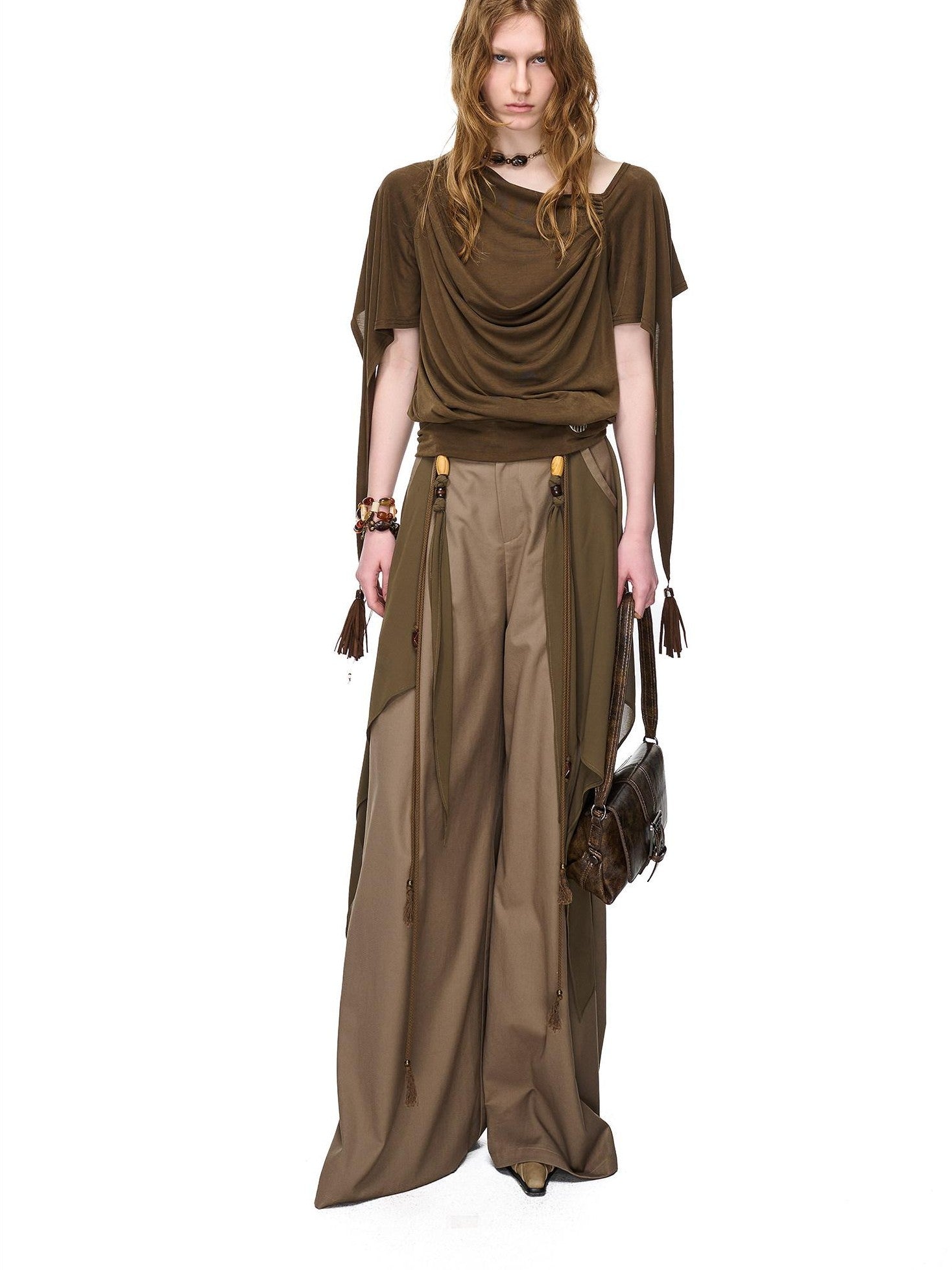 NORTH NODE Beaded Deconstructed Irregular Pleated Women&